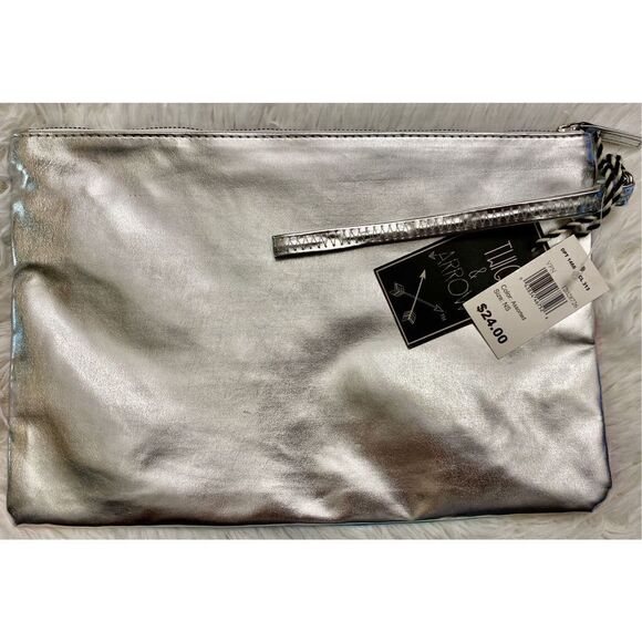 NWT Twig & Arrow Rainbow And Silver Go Girl Multipurpose Cosmetic Bag - Picture 7 of 11